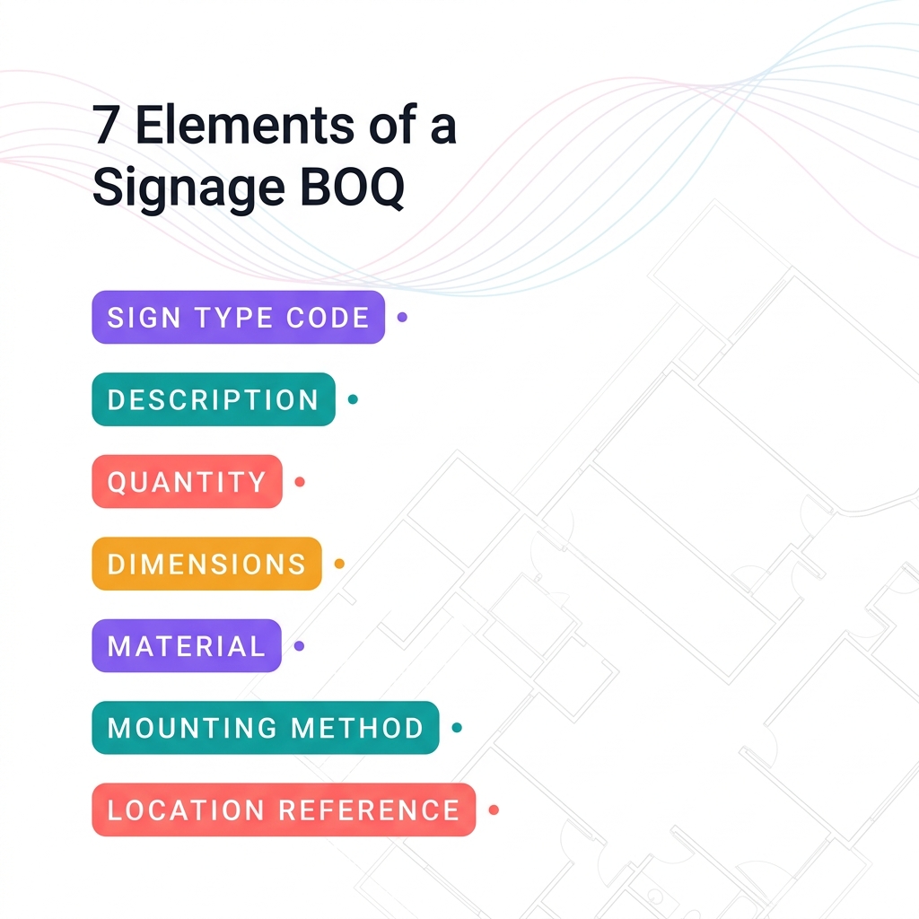 Seven essential components of a signage Bill of Quantities