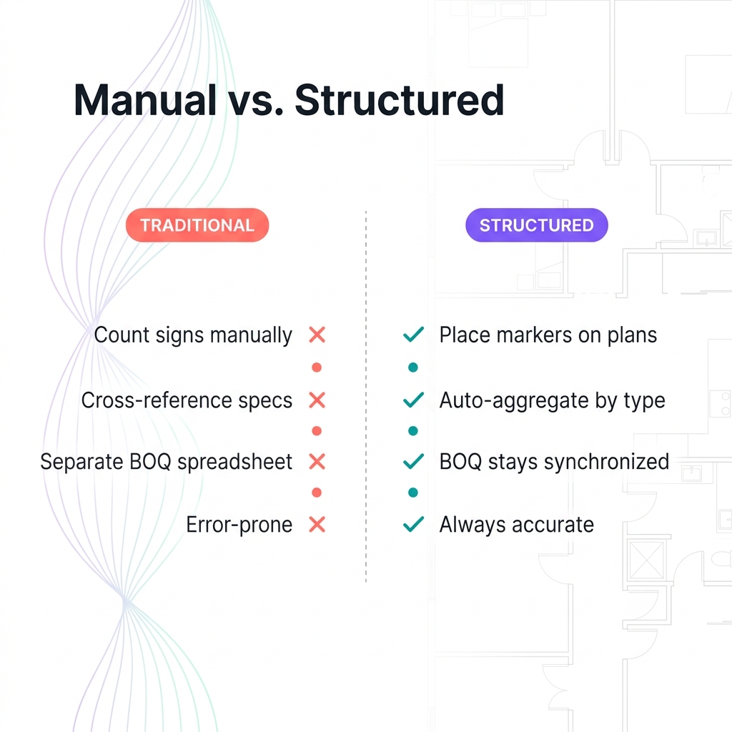 Manual BOQ creation versus structured automated BOQ generation