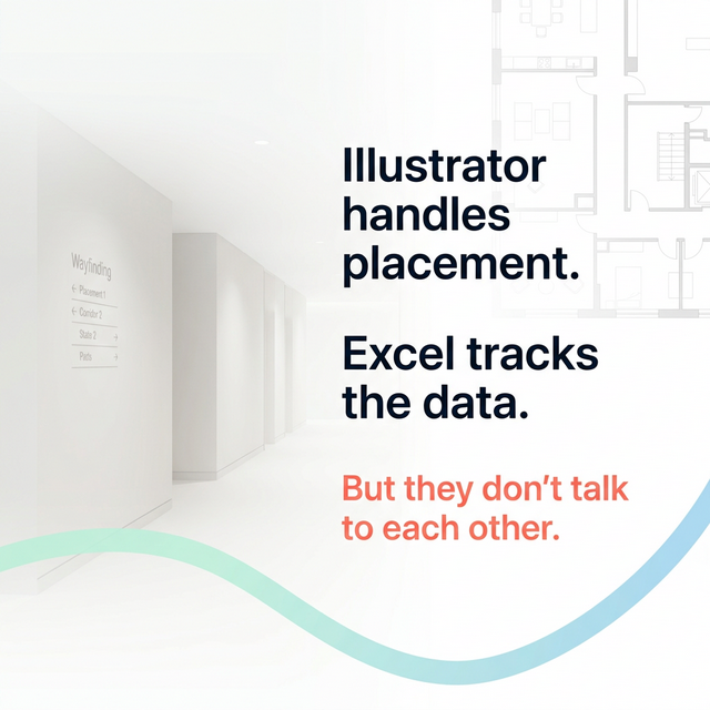 Problems with using Illustrator and Excel for signage planning at scale